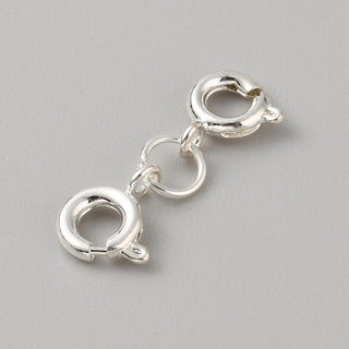 Stainless Steel Double Spring Ring Clasps, Silver, 17mm, Clasp: 6x1.5mm.  (Sold per set)