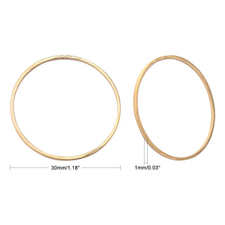 Brass Linking Rings, Lead Free & Nickel Free, Ring, Light Gold, 30x1mm.  (Packed 10 Closed Circles)