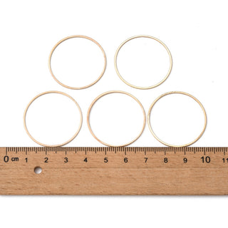 Brass Linking Rings, Lead Free & Nickel Free, Ring, Light Gold, 30x1mm.  (Packed 10 Closed Circles)