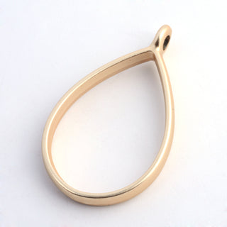 Alloy teardrop, Open Back Bezel Pendant.  Cadmium Free & Nickel Free & Lead Free, Matte Gold Color, 33.9x20.5x3.8mm, Hole: 2.8mm.  (Packed 2)