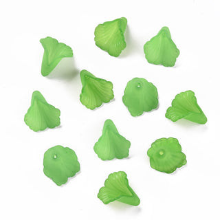 Transparent Acrylic Bead Caps, Trumpet Flower Beads, Frosted, Flower, 19~20x18~19x17mm, Hole: 1.5mm. (Packed 10) *see color options