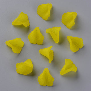 Transparent Acrylic Bead Caps, Trumpet Flower Beads, Frosted, Flower, 19~20x18~19x17mm, Hole: 1.5mm. (Packed 10) *see color options