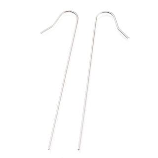 201 Stainless Steel Earring Hooks, Ear Wire, Stainless Steel Color, 75x17mm, Pin: 0.8mm.  (Packed 10 wires)