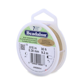 Beadalon (Bead Stringing Wire) SILVERGOLD Color *7 Strand (.015 in   30 Feet. 0.38mm. 9.2m)