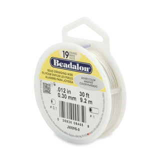 Beadalon (BEAD STRINGING WIRE) *19 Strand (30FT)   (.012 in/ 0.30 mm) *SILVER COLOR.