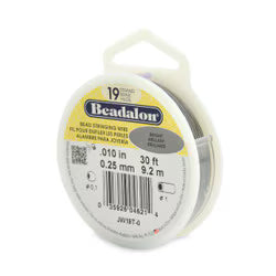 Beadalon (BEAD STRINGING WIRE) *19 Strand (30FT)  (.010in/ 0.25mm).  *BRIGHT