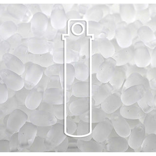 Miyuki LONG DROP.  3 x 5MM.  Matte Transparent Crystal.  25GM TUBE.