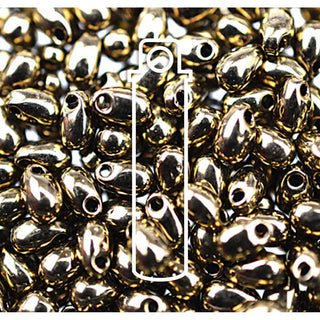 Miyuki LONG DROP.  3 x 5MM.  Bronze Metallic Drop.  25GM TUBE.