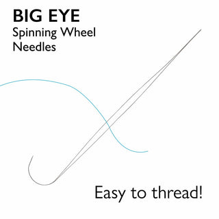 Curved Big Eye Spinning Wheel Needles- (Basic Elements Brand).  *3.5" Length.  Packed 2 Needles