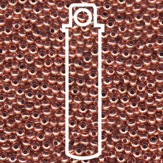 11/0 ROUND METAL Seed Beads  (Copper) -APX 13 GM  *Tube