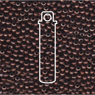 11/0 ROUND METAL Seed Beads  (Antique Copper) -APX 13 GM  *Tube