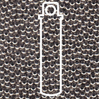11/0 ROUND METAL Seed Beads  (Nickel Plated Brass) -APX 13 GM  *Tube
