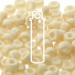 2/0 Czech  (Matubo)  Chalk Beige Luster.  Tube 20 grams