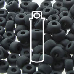 2/0 Czech  (Matubo)  Jet Matte.  Tube 20 grams