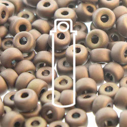 2/0 Czech  (Matubo)  Jet Matte Bronze.  Tube 20 grams