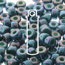 2/0 Czech  (Matubo) Turquoise Green Nebula.  Tube 20 grams