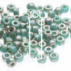 2/0 Czech  (Matubo) 3 Cut Turquoise Green Rembrandt.   Tube 20 grams