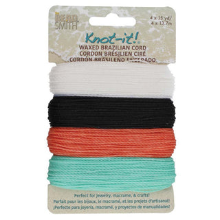 knot It- Waxed Brazilian Polyester Cord.  .7mm thick.   *See Color Options