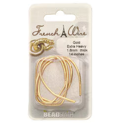 French Wire (Gold Color)  Extra Heavy.  1.8mm (14 inches).