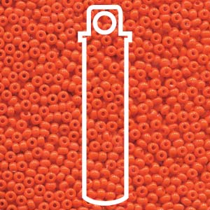 Seed Bead (Czech 6/0)  Round.  (Orange)  20 gm tube.