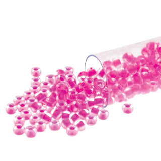 11/0 CZECH.    CRYSTAL/NEON Pink LINED-24GM/TB