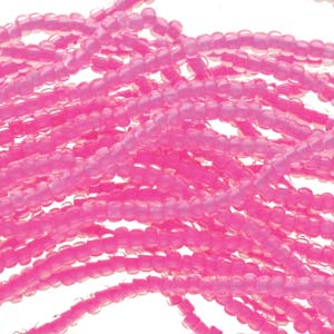 8/0 Czech (Crystal Neon Pink Lined) 6 String/Hank  *Approx 38 gr