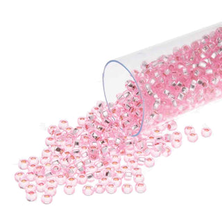 11/0 Czech  Round Seed Beads (Pink Dyed S/L)  *approx 24 gram tube