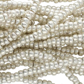 11/0 Czech Glass Seed Beads (Terra Metallic SILVER)