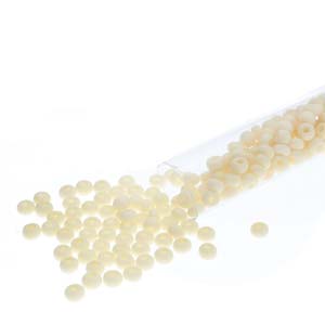 11/0 Czech  Round Seed Beads (Opaque Bone)  *approx 23 gram tube
