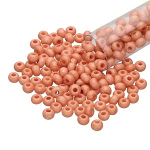 Seed Bead (Czech 6/0)  Round.  (Pink Opaque)  20 gm tube.