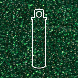 6/0 Czech  (Silver Lined Green (S/L)  Tube 20 grams