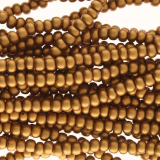 8/0 Czech Seed Beads (Bronze Gold) 6 String/Hank  *Approx 39 gr