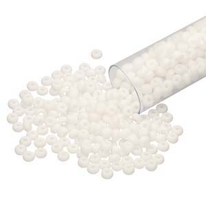 11/0 CZECH Round Seed Beads. *TUBE.  (Chalk White Matte) 24 grams  (Czech)