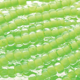 8/0 Czech (Terra Intensive Lining Lime Green) 6 String/Hank  *Approx 38 gr