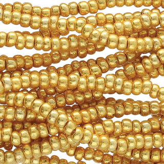 8/0 Czech (Metallic Gold Terra) 6 String/Hank  *Approx 39 gr