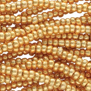 11/0 Czech Glass Seed Beads (Metallic Dark GOLD)