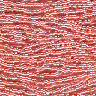 8/0 Czech Seed Beads (Peach Ceylon AB) 6 String/Hank  *Approx 41 gr