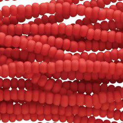 8/0 Czech (RED MATTE) 6 String/Hank  *Approx 38.5 gr