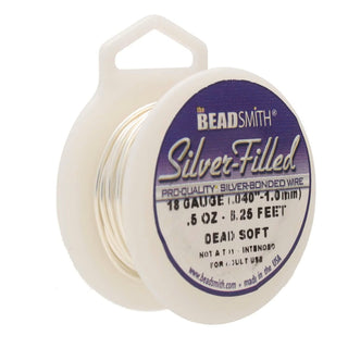 SILVER FILLED Wire.  Sterling.   1/2 OZ.  DEAD SOFT.  18GA.  6.25FT