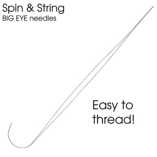 Curved Big Eye Spinning Wheel Needles- (Basic Elements Brand).  *4.25" Length.  Packed 2 Needles
