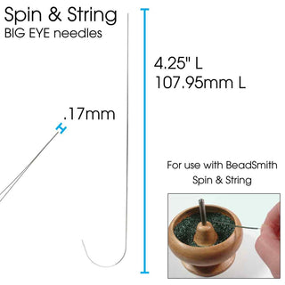 Curved Big Eye Spinning Wheel Needles- (Basic Elements Brand).  *4.25" Length.  Packed 2 Needles