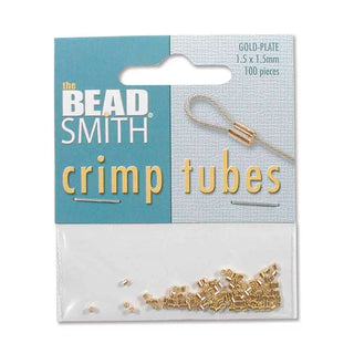 Crimp Tubes (1.5 x 1.5mm)  Gold-Plated (100 Pack)