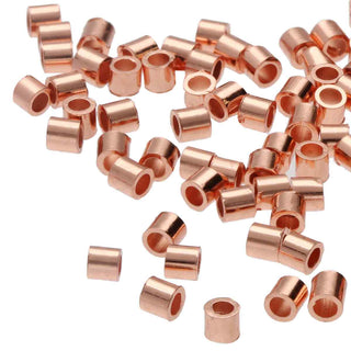 Crimp Tubes (2x 2mm)  Rose Gold-Plated  (100 pieces) *Resembles a Bright Copper