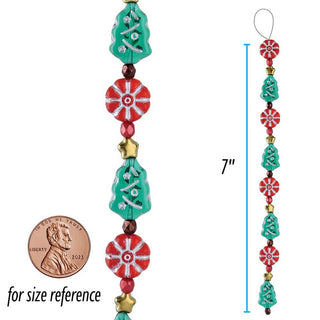 Christmas Cheer Mix.  Table Cut Czech beads.   Mixed Strands Including Czech Stars.