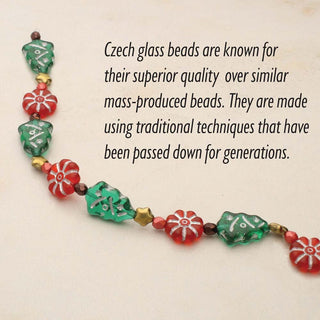 Christmas Cheer Mix.  Table Cut Czech beads.   Mixed Strands Including Czech Stars.