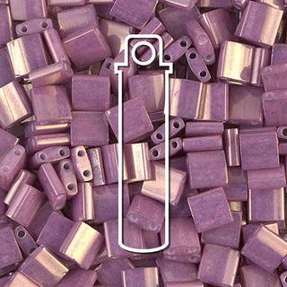 Miyuki TILA Beads.  5x5mm. 2 hole.  *Opaque Dark Orchid Luster  (7.2gr Vial).