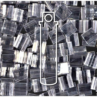 Miyuki TILA Beads.  5x5mm. 2 hole.  *Transparent Gold Luster  (7.2gr Vial).