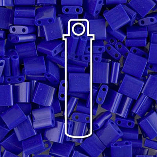 Miyuki TILA Beads.  5x5mm. 2 hole.  *Opaque Cobalt.  (7.2gr Vial).