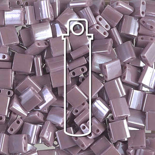 Miyuki TILA Beads.  5x5mm. 2 hole.  *Opaque Mauve Luster  (7.2gr Vial).