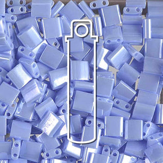 Miyuki TILA Beads.  5x5mm. 2 hole.  *Opaque light Periwinkle Luster  (7.2gr Vial).